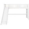 Twin Size Low Loft Bed with Ladder and Slide; White(OLD SKU:WF196418AAK)