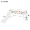 Twin Size Low Loft Bed with Ladder and Slide; White(OLD SKU:WF196418AAK)